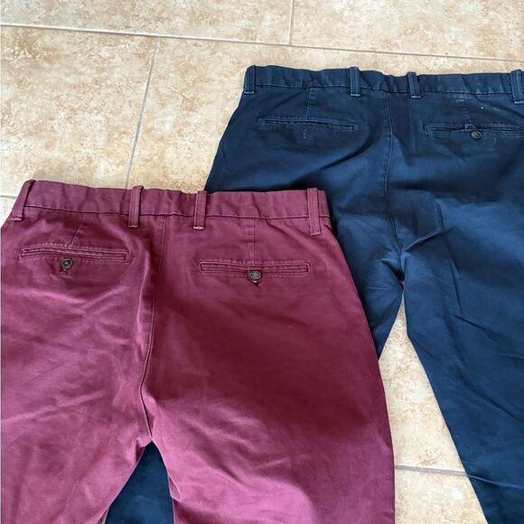 GAP Men's Chino Pants - Navy and Burgundy - Picture 2 of 5